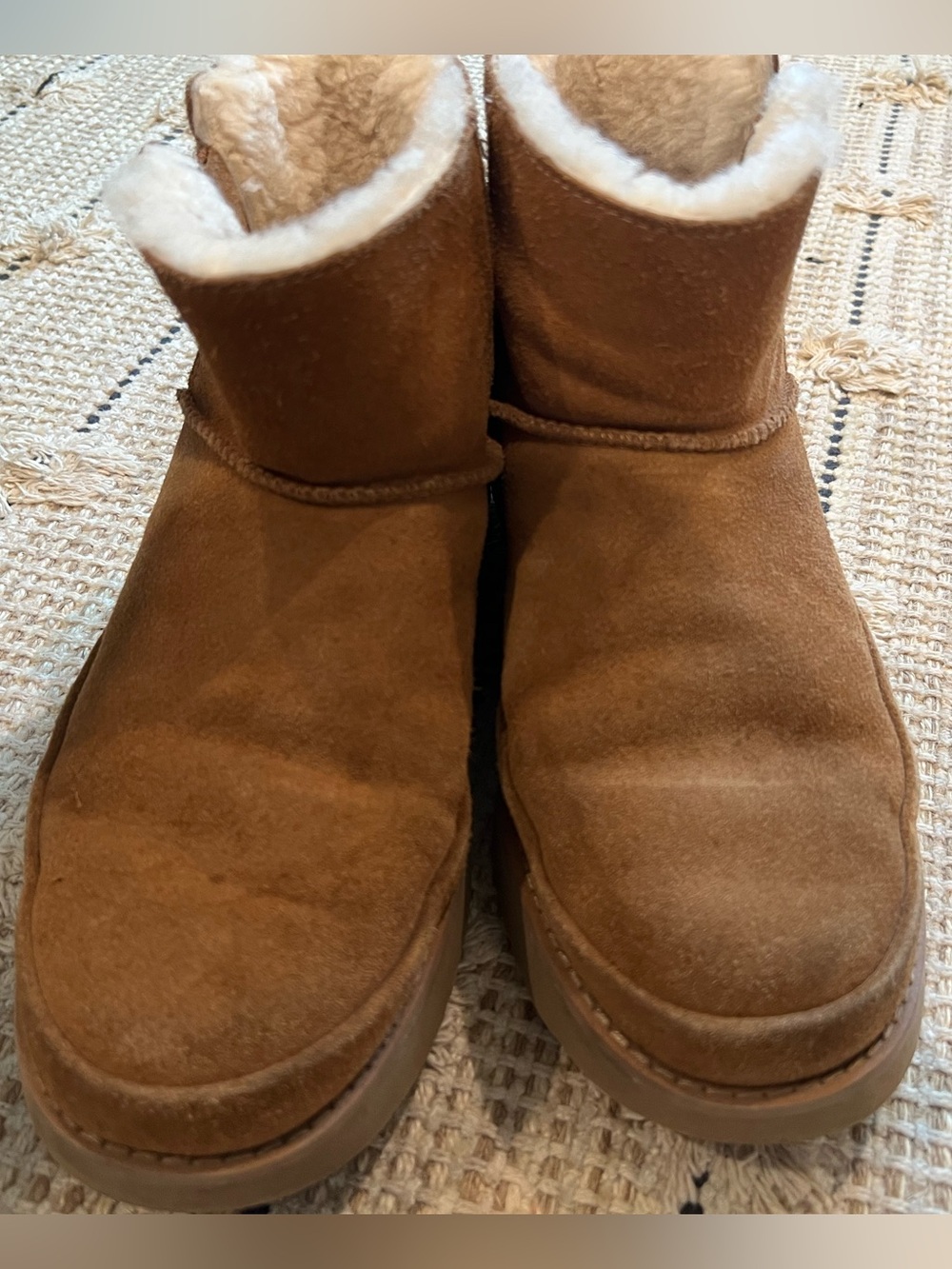 UGG Classic Mini Zip Chestnut Sheepskin Boots Women’s Size 8 EU 39